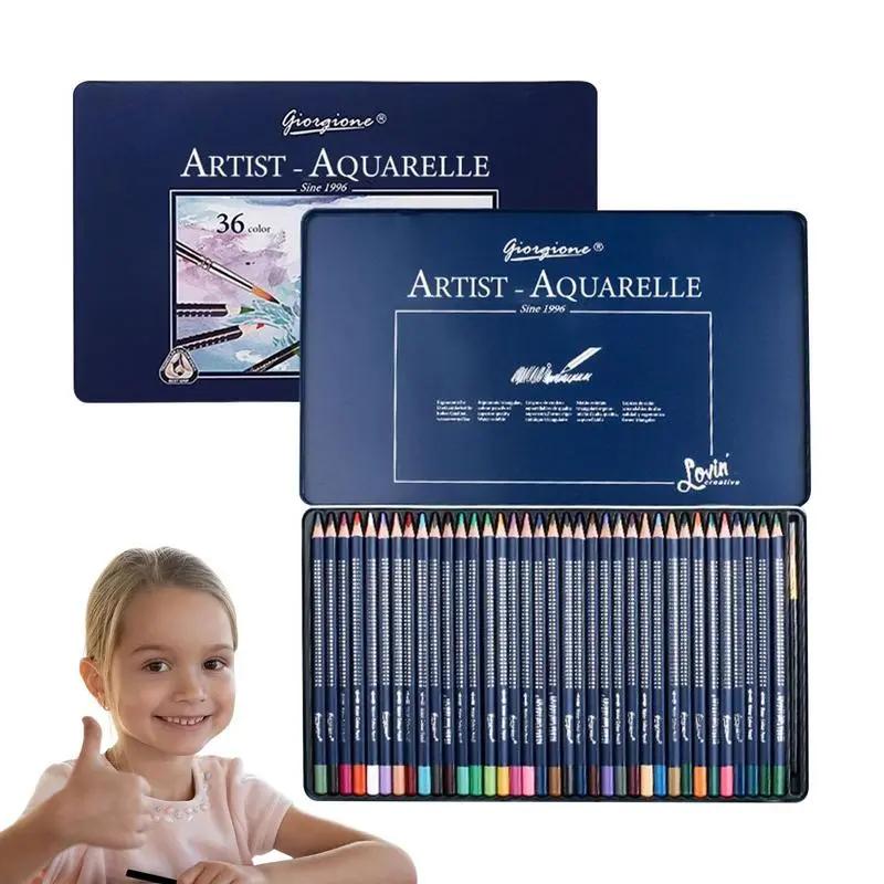 예술가를 위한 삼각형 나무 수채화 연필, 학교, 어린이, 교사, 미술 드로잉용, 활기찬 컬러 연필